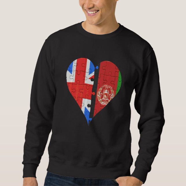 Sweatshirt Drapeau britannique Afghanistani Coeur (Devant)