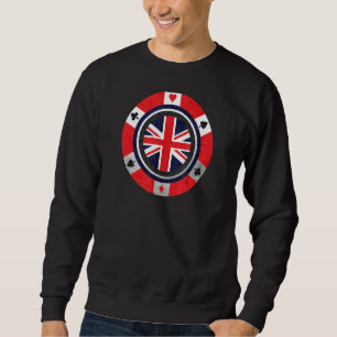 Sweatshirt Drapeau britannique Union Jack Poker Chip