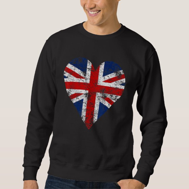 Sweatshirt Drapeau britannique Vintage Royaume-Uni (Devant)