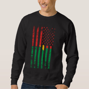 Sweatshirt Drapeau Burkina Faso USA 4 juillet Américain Burki