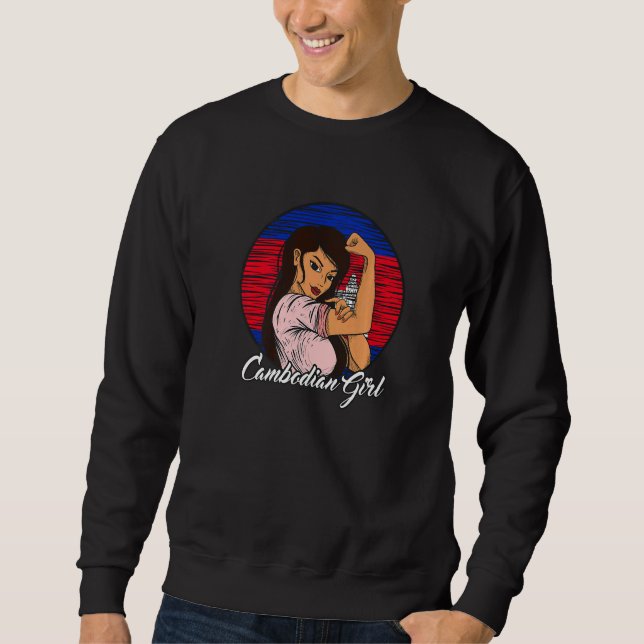 Sweatshirt Drapeau cambodgien Cambodge fille cambodgienne 1 (Devant)