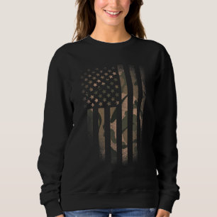 Sweatshirt Drapeau Camo Américain Usa Militaire Tactique Camo