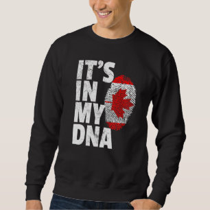Sweatshirt Drapeau canadien C'est dans mon Adn Noël Cou