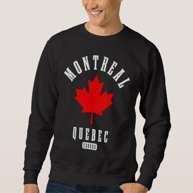 Sweatshirt Drapeau canadien de fierté vintage Montréal Québec (Devant)