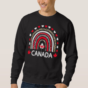 Sweatshirt Drapeau canadien Feuille d'érable Léopard arc-en-c