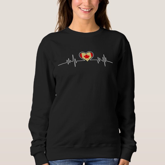 Sweatshirt Drapeau canadien Heartbeat (Devant)