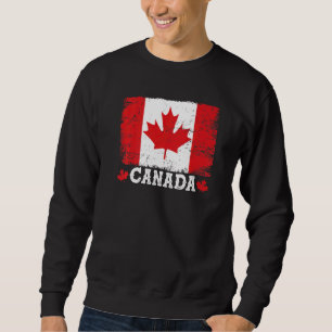 Sweatshirt Drapeau canadien vintage rétro Feuille d'érable Ca