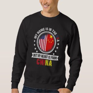 Sweatshirt Drapeau Chilien Américain Cœur du Chili Américain