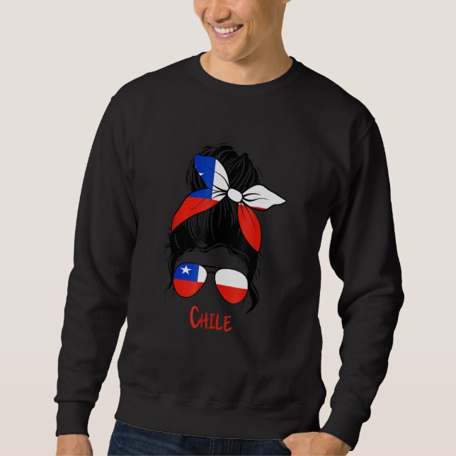 Sweatshirt Drapeau Chilienne fille Chili fille Chica Chilena (Devant)