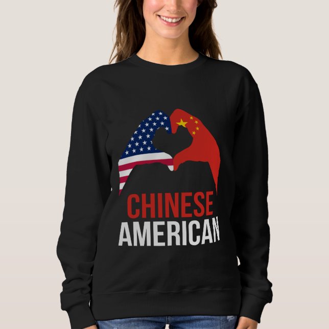 Sweatshirt Drapeau chinois américain Chine (Devant)