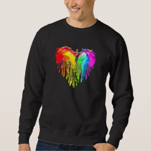 Sweatshirt Drapeau Coeurs Aimer LGBT Pride Transgenre Gay Les