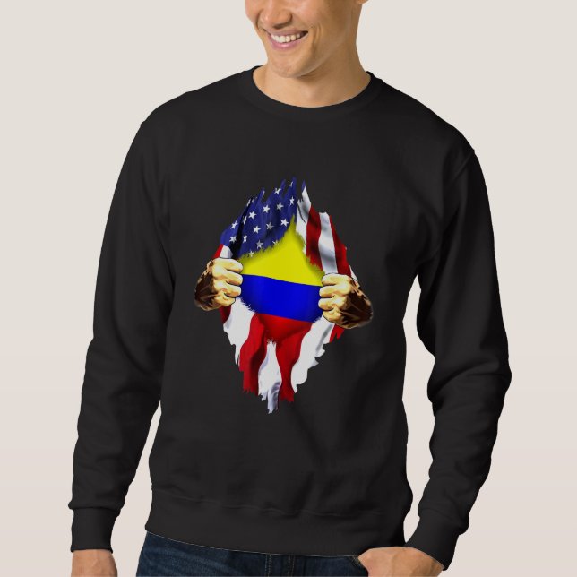 Sweatshirt Drapeau Colombie-Américain (Devant)