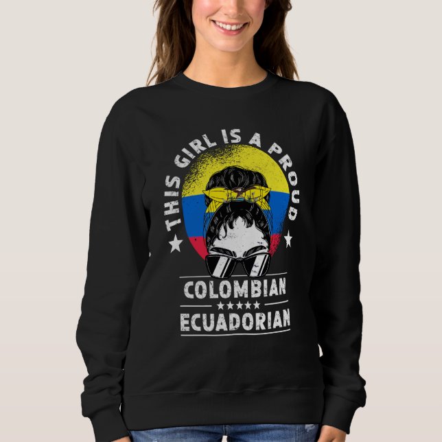 Sweatshirt Drapeau Colombie Équateur Femmes Fille Citoyenne F (Devant)
