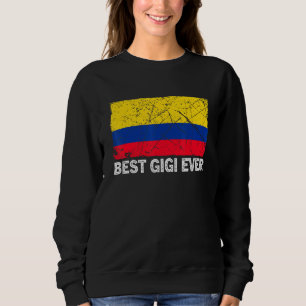Sweatshirt Drapeau Colombie Rétro Meilleur Gigi Jour des Mère