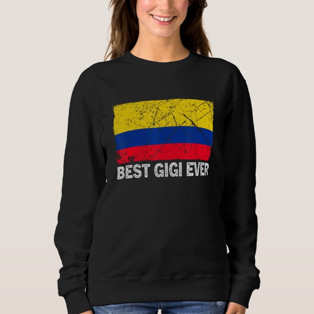 Sweatshirt Drapeau Colombie Rétro Meilleur Gigi Jour des Mère (Devant)