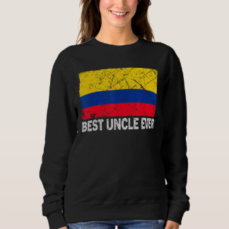 Sweatshirt Drapeau Colombie Rétro Meilleur Oncle Jamais Fête