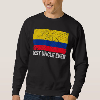 Sweatshirt Drapeau Colombie Rétro Meilleur Oncle Jamais Fête