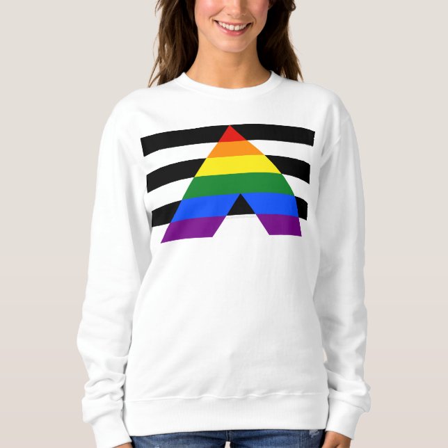 Sweatshirt Drapeau d'allié straight de SlipperyJoe, arc-en-ci (Devant)