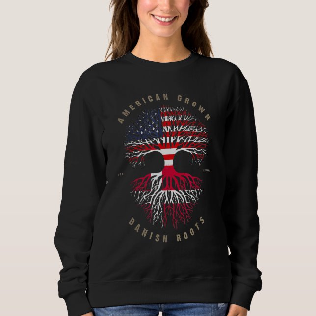 Sweatshirt Drapeau Danemark américain des racines danoises (Devant)