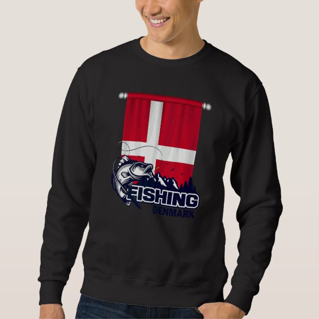 Sweatshirt Drapeau Danemark Pêche Au Danemark Danemark Pêche (Devant)