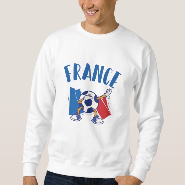 Sweatshirt Drapeau de balle de soccer en France (Devant)