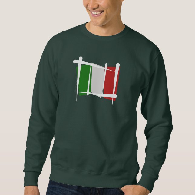 Sweatshirt Drapeau de brosse de l'Italie (Devant)