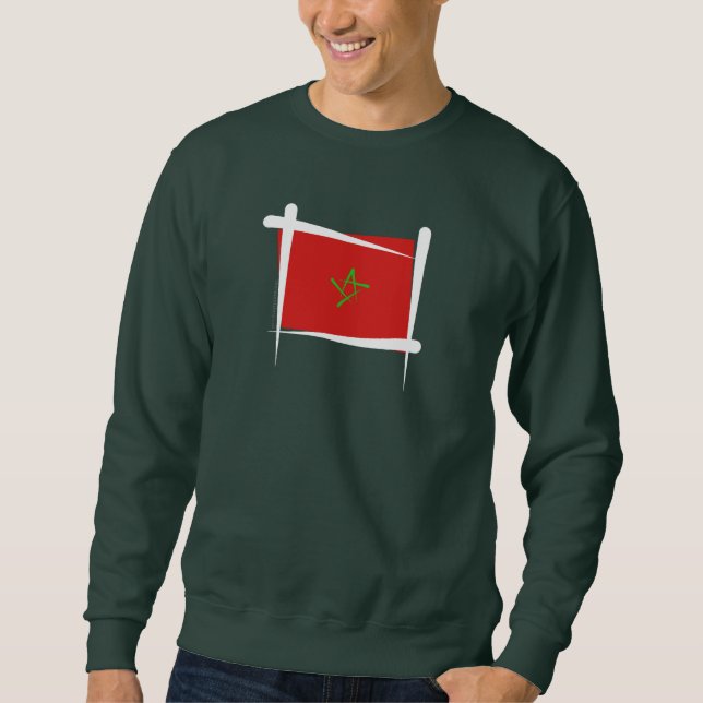 Sweatshirt Drapeau de brosse du Maroc (Devant)