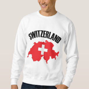Sweatshirt Drapeau de carte Suisse