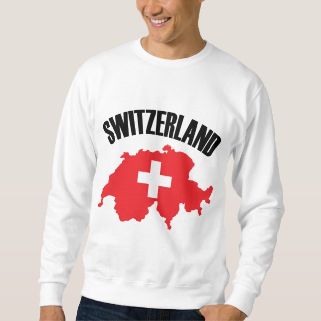 Sweatshirt Drapeau de carte Suisse (Devant)