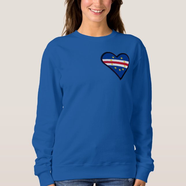 Sweatshirt Drapeau de coeur de la famille Cap-Vert (Devant)