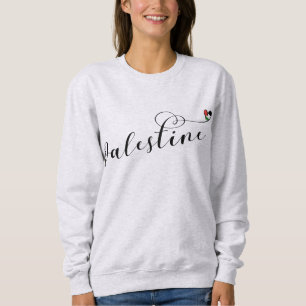 Sweatshirt Drapeau de coeur de Palestine, État de Palestine