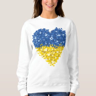 Sweatshirt Drapeau de coeur Ukraine, Drapeau de coeur ukraini