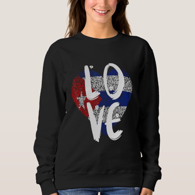 Sweatshirt Drapeau de Cuba Cubain   Cubain Fierté (Devant)