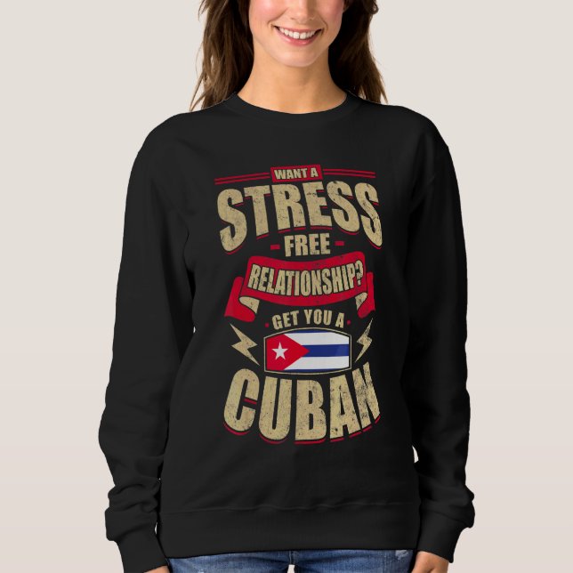 Sweatshirt Drapeau de Cuba Cubains fiers Hommes & Femmes (Devant)