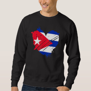 Sweatshirt Drapeau de Cuba J'aime Cuba C'est Dans Mon Adn Pou
