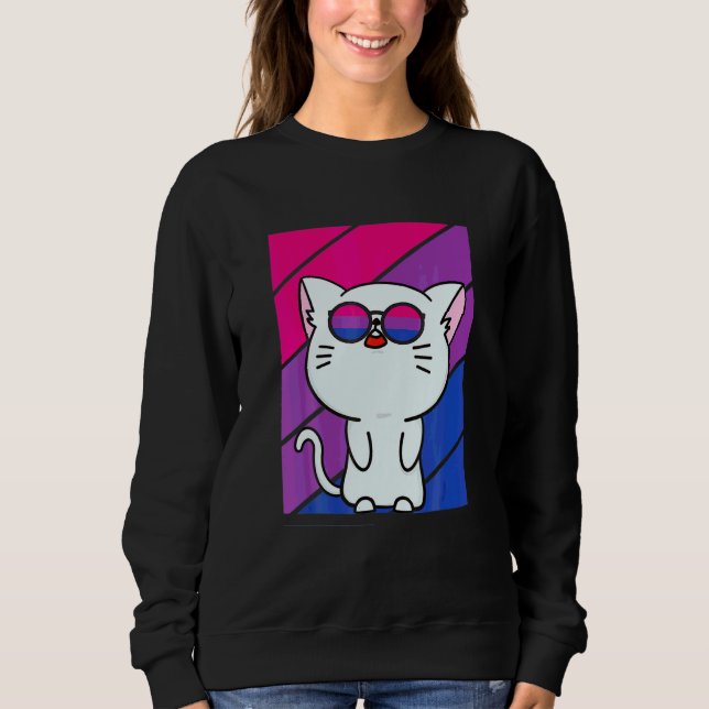 Sweatshirt Drapeau de fierté bisexuel de chat mignon Fierté a (Devant)
