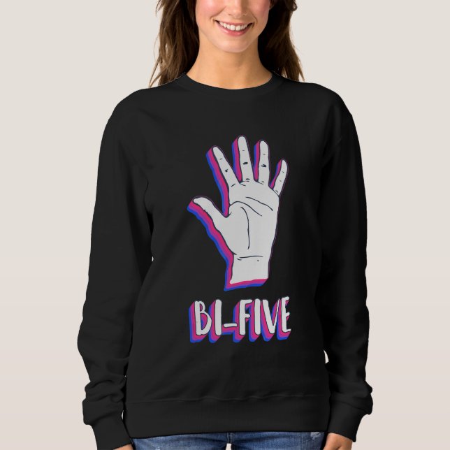 Sweatshirt Drapeau de fierté de la main bisexuelle Bi Five ré (Devant)