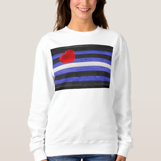 Sweatshirt Drapeau de fierté en cuir SlipperyJoe's noir bleu  (Devant)