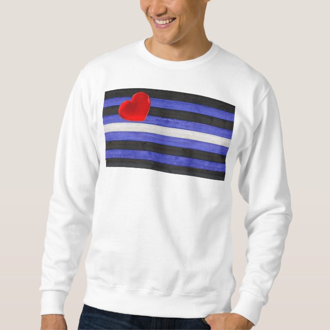 Sweatshirt Drapeau de fierté en cuir SlipperyJoe's noir bleu  (Devant)