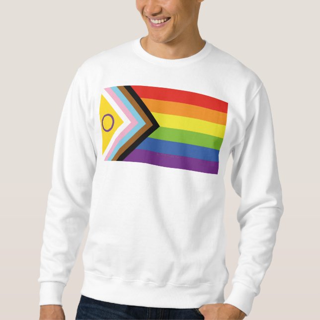 Sweatshirt Drapeau de fierté intersexe de SlipperyJoe's fond  (Devant)
