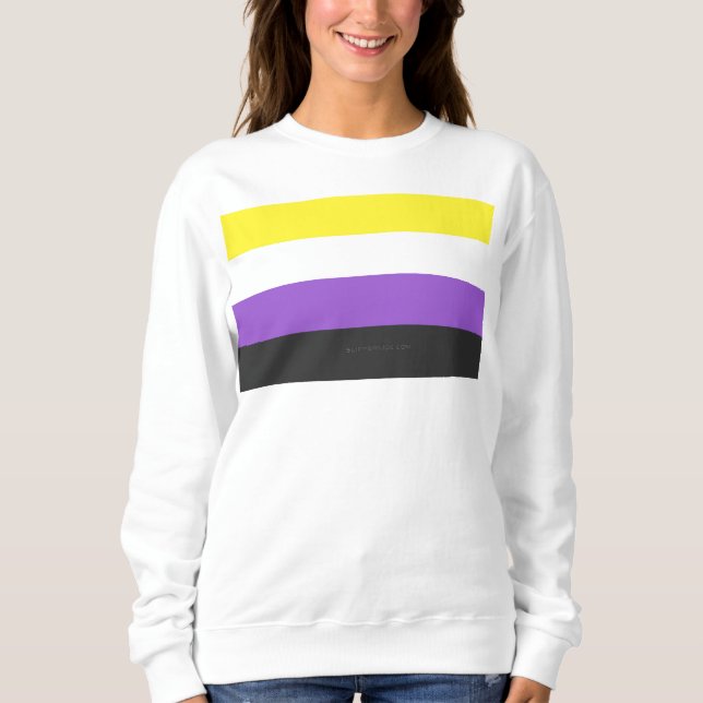Sweatshirt Drapeau de fierté non binaire de SlipperyJoe's jau (Devant)