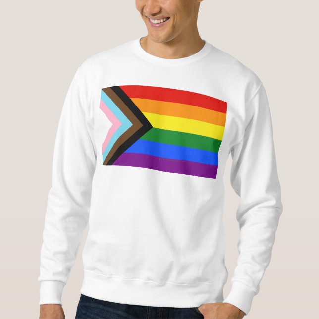 Sweatshirt Drapeau de fierté Progress Pride de SlipperyJoe si (Devant)