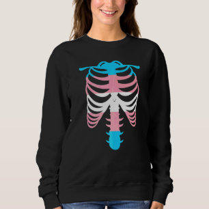 Sweatshirt Drapeau de fierté transgenre Squelette Cage thora