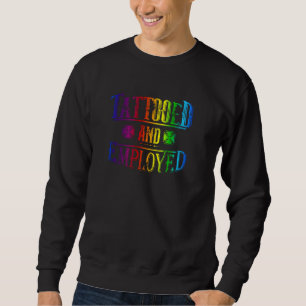 Sweatshirt Drapeau De Fierté Vintage Tatoué Et Employé