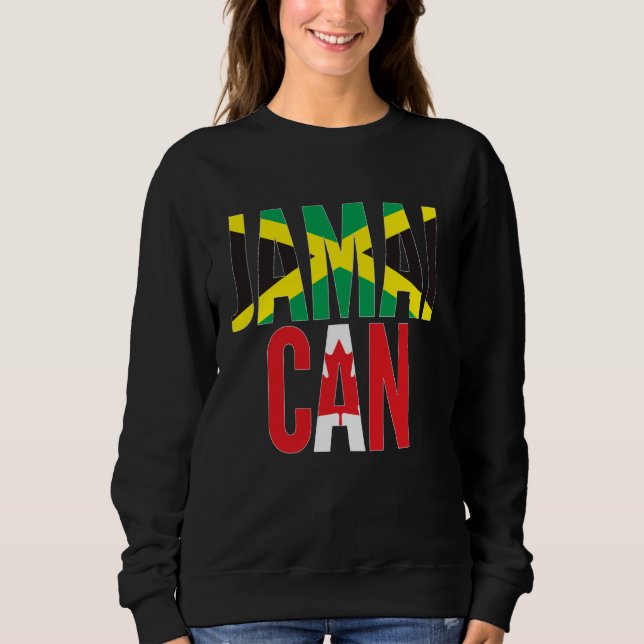 Sweatshirt Drapeau de Jamaïque Canada Thème pour le Jamai-Can (Devant)