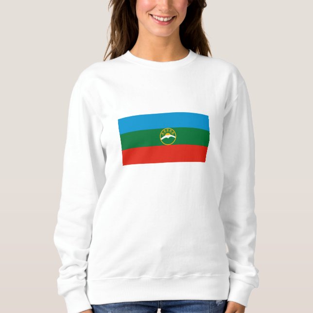 Sweatshirt Drapeau de Karatchaïévo-Tcherkessie (Devant)
