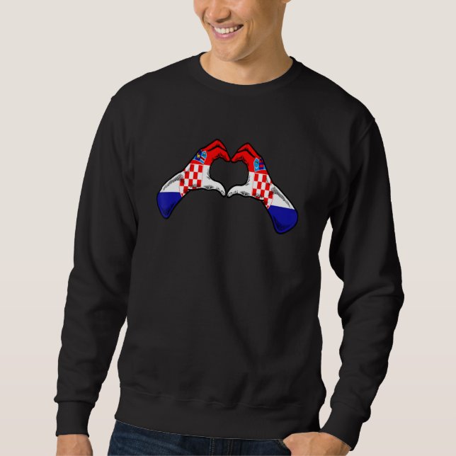 Sweatshirt Drapeau de la Croatie Cœur croate 1 (Devant)