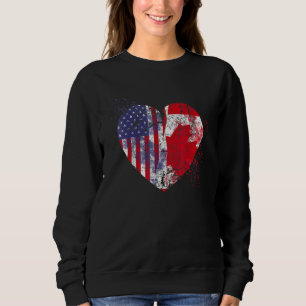Sweatshirt Drapeau de la Fête du Canada Amour Cœur Liberté Am