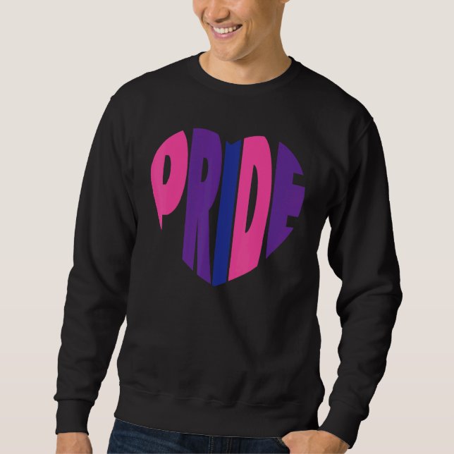 Sweatshirt Drapeau de la fierté bisexuelle Bi cœur de fierté (Devant)