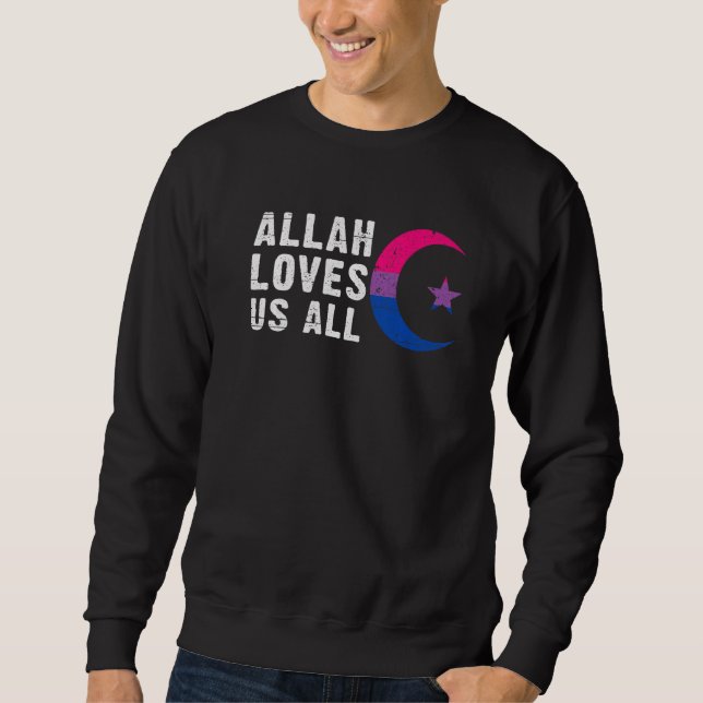 Sweatshirt Drapeau de la fierté bisexuelle croissant de lune  (Devant)
